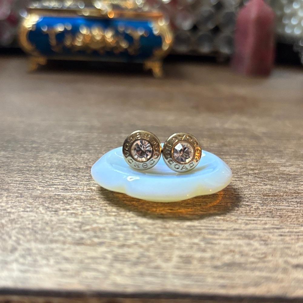 Coach gold earrings - never worn. - Picture 4 of 4